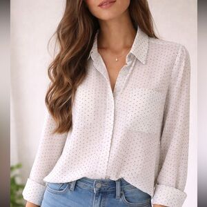 Ann Taylor White Button Down Shirt
